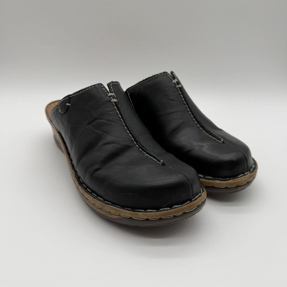 Josef Seibel Women's Catalonia 54 Leather Clog Comfort Black Size EU 40 US 9-9.5